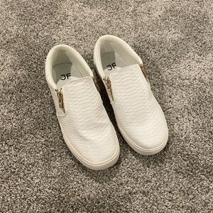 White snakeskin sneakers